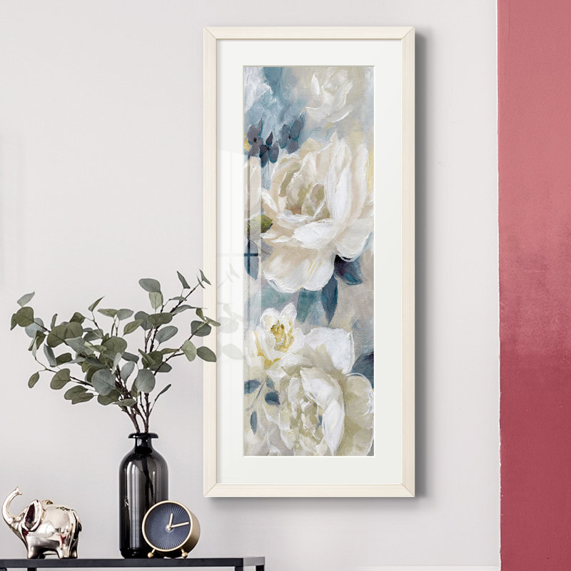 Peinture sur papier encadrée, Blanc