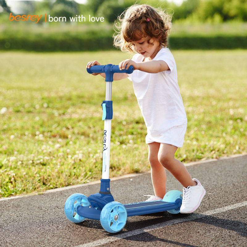 Trottinette pour enfants 3 à 10 ans à hauteur réglable Besrey Kick Scooter, Bleu
