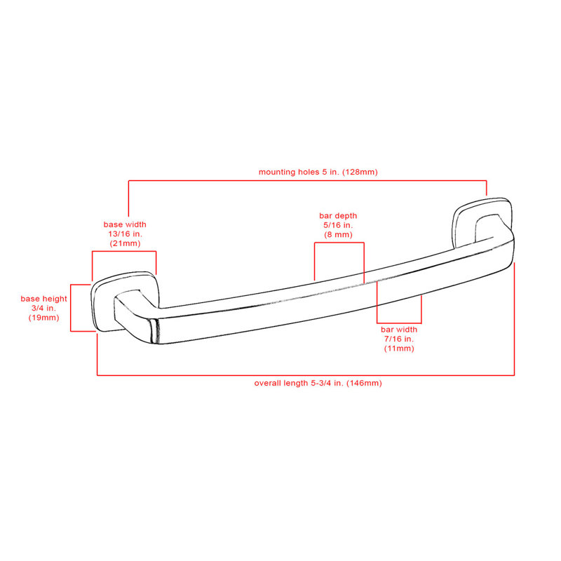 Poignée barre 5 po Haven, Noir