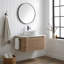 Meuble-lavabo mural de 76 cm (30 pouces) avec lavabo rond blanc rayé et tiroir de rangement-837719040-837719041-837719043