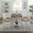 Foldable leaf dining table with 4 chairs-2040431839
