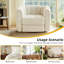 Fauteuil d'appoint pivotant de 37 po de largeur, fauteuil demi-tonneau pivotant Boucle, blanc-1870488473