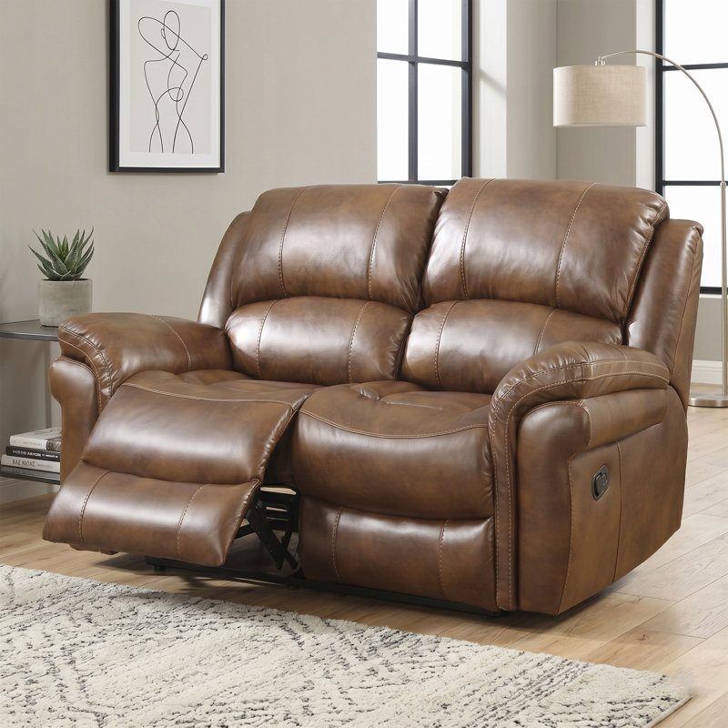 Arles 2 Seater Reclining Loveseat, Tan, Manual