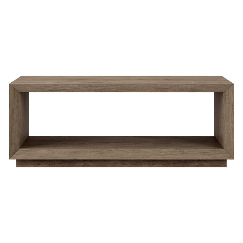 Atrell Solid Coffee Table with Storage, Antiqued Grey Oak