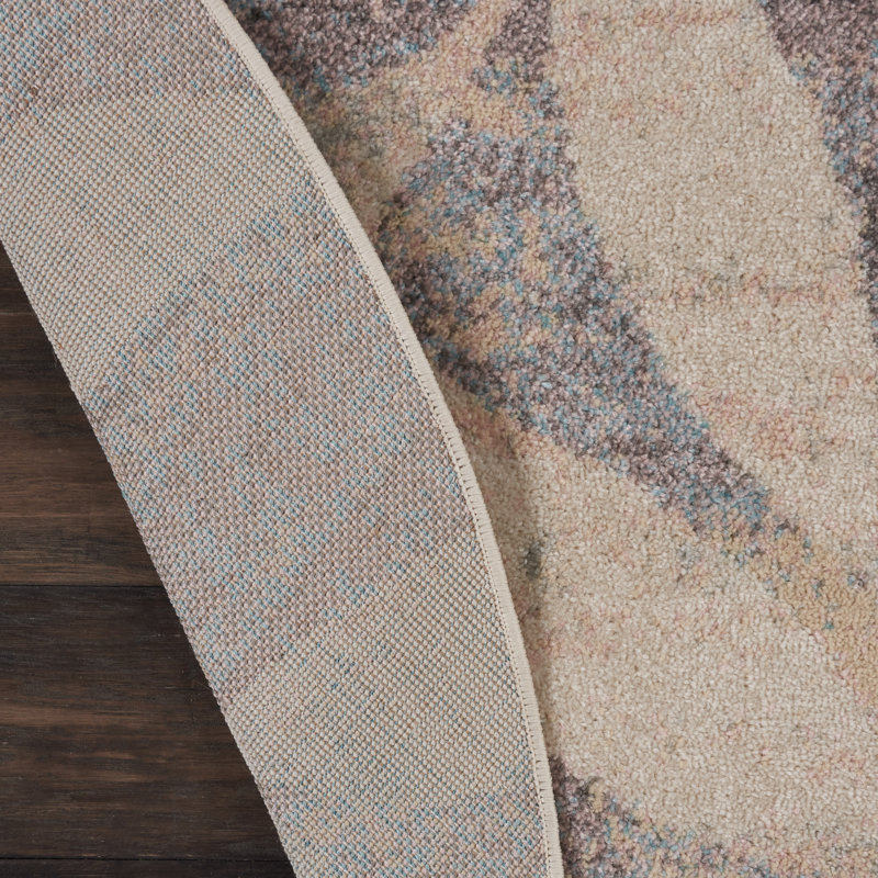 Leeming Floral Indoor Rug, Round 4'