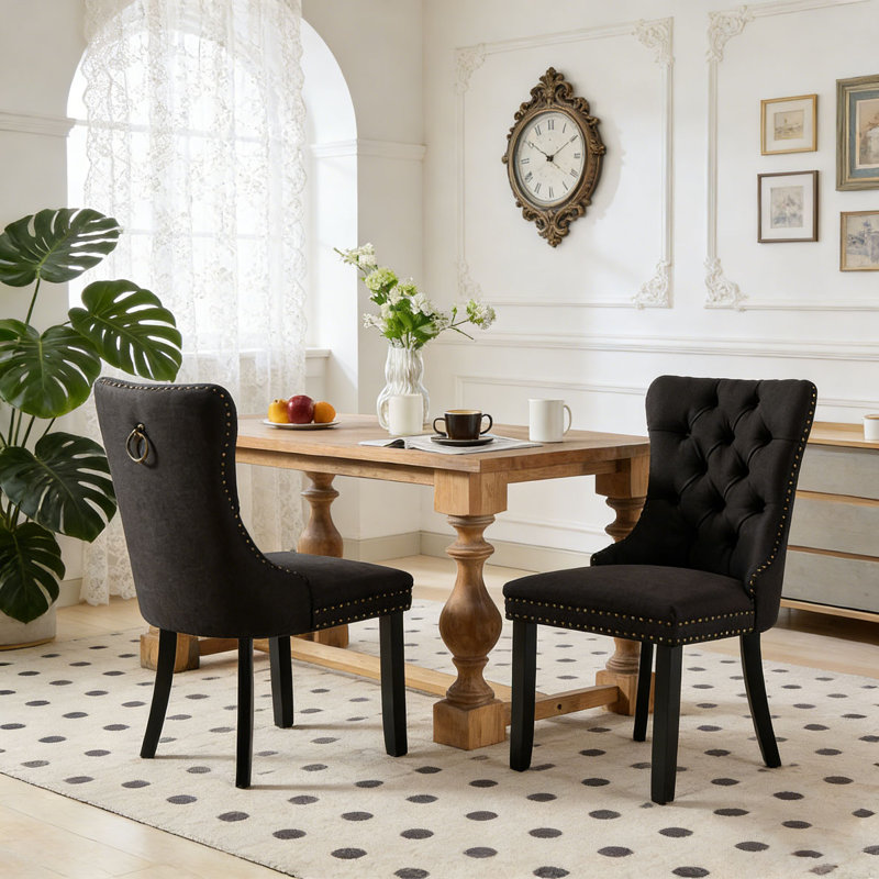 Chaise en lin, Noir