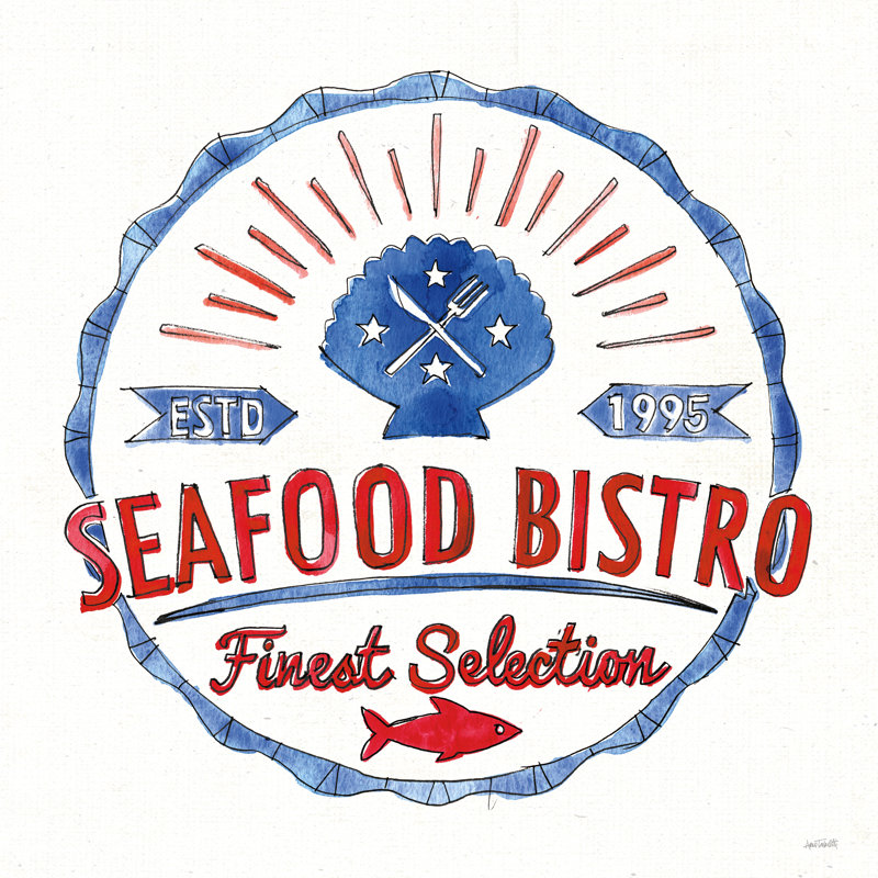 Seafood Shanty VII by Anne Tavoletti - Wrapped Canvas Print, 51cm H x 51cm W