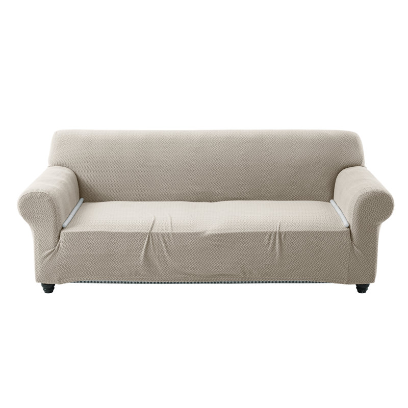 Luxury Reversible Spandex Loveseat Jacquard Pattern Stretchable Slipcover , 3 Seater (179cm H x 280cm W x 12cm D)