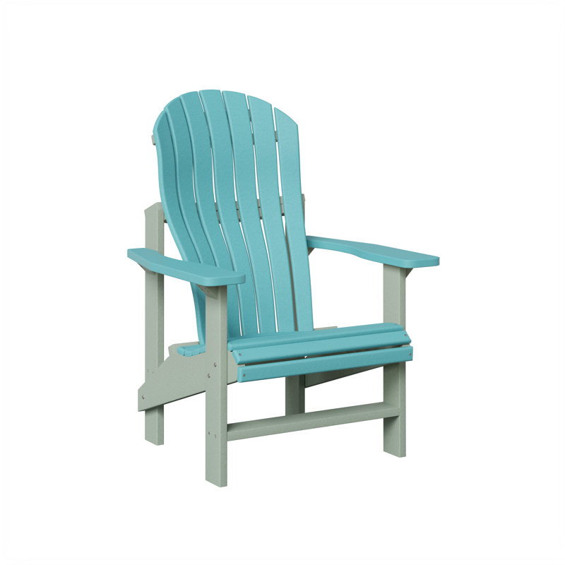 Berlin Gardens Contour Upright Adirondack Chair, Aruba Blue with Seafoam