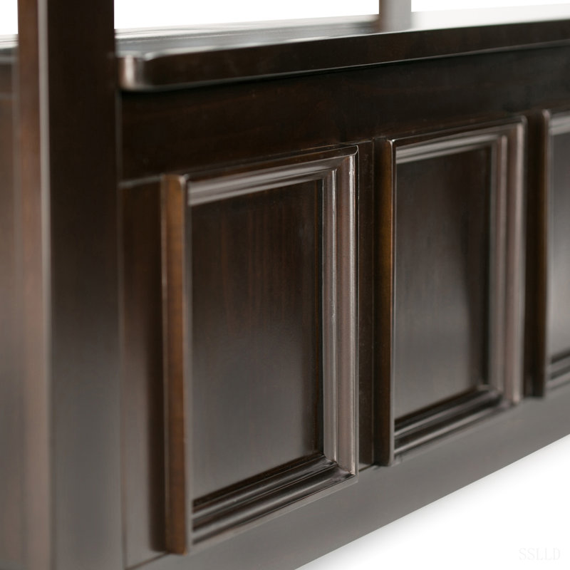 Banc de rangement en bois massif Amherst, Marron foncé