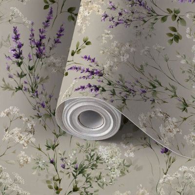 Papier peint adhésif pour papier peint pelez et collez Meadow Painterly auto-adhésif et amovible 24 po x 118 po (60 x 300 cm)