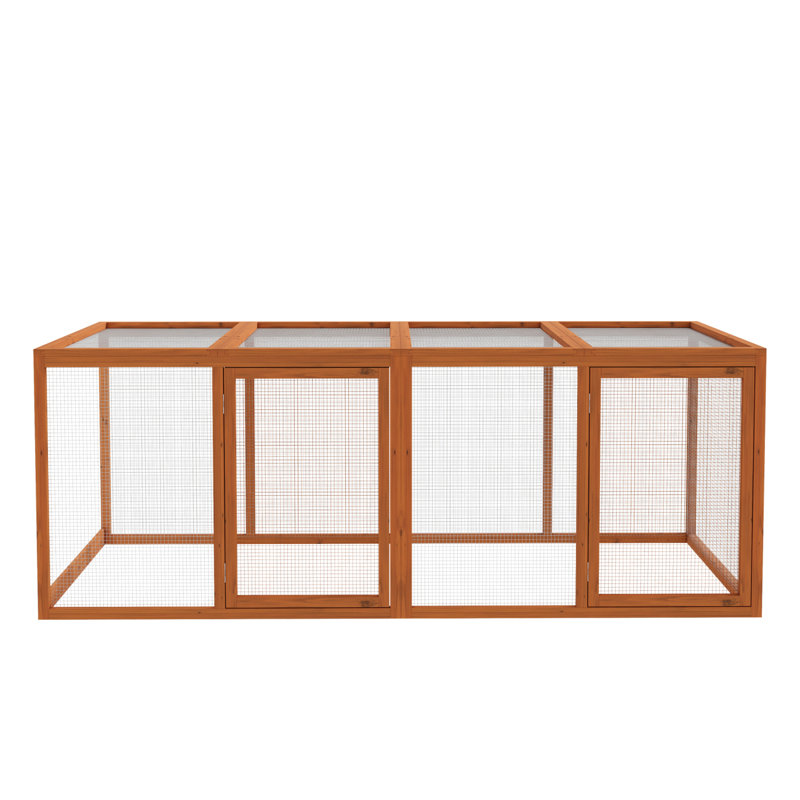 Cage à poules avec quatre portes qui peuvent être ouvertes, cage à poulets, poulailler, aire de jeu, orange, 78,7 po x 29,6 po x 29,6 po