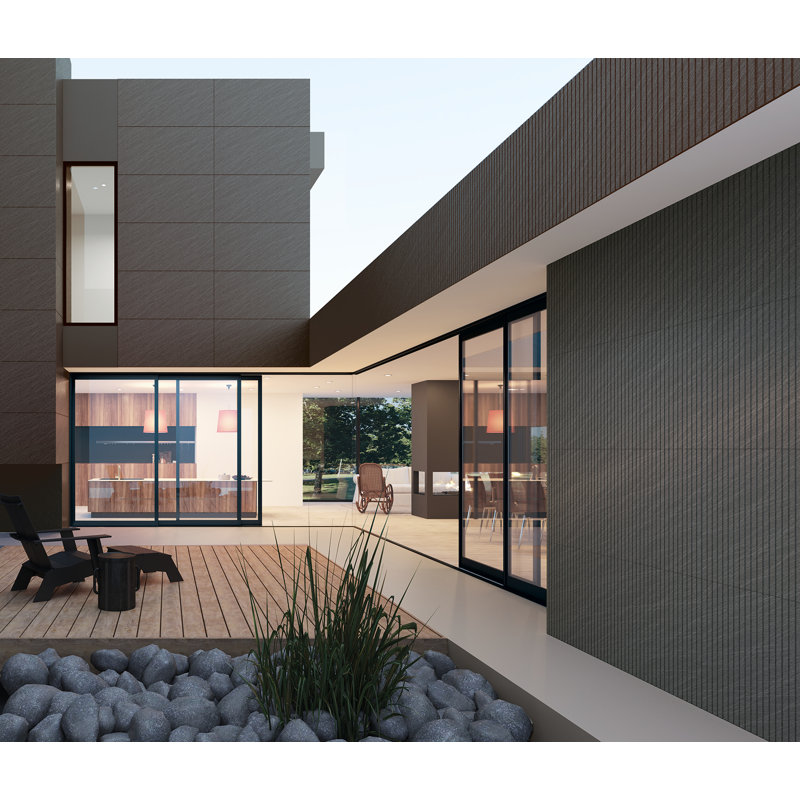 23.62 in. x 47.25 in. Glazed Porcelain Tile, Graphite