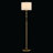 62.2" Modern Gold Floor Lamp with White Fabric Drum Shade-1858913739