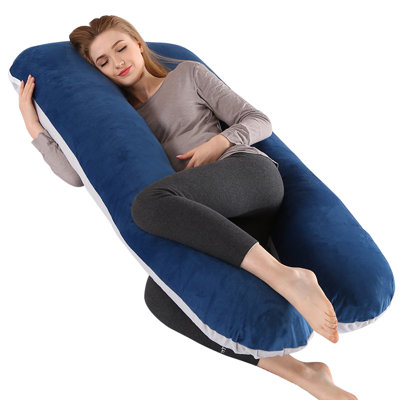 Navy and Gray U-Shaped Pregnancy Body Pillow