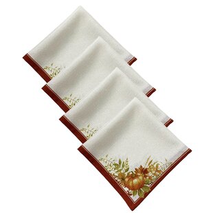 Lintex Autumn Changing Leaf Jacquard Fall and Thanksgiving 100% Cotton  Fabric Napkins, Fall Leaf Block Woven Easy Care Napkin Set, Set Of 8 Napkins  