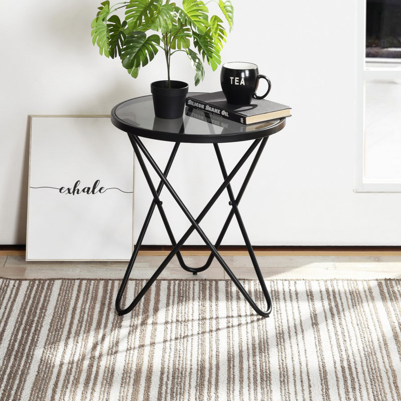 Gingras Side Table, Smoky Grey