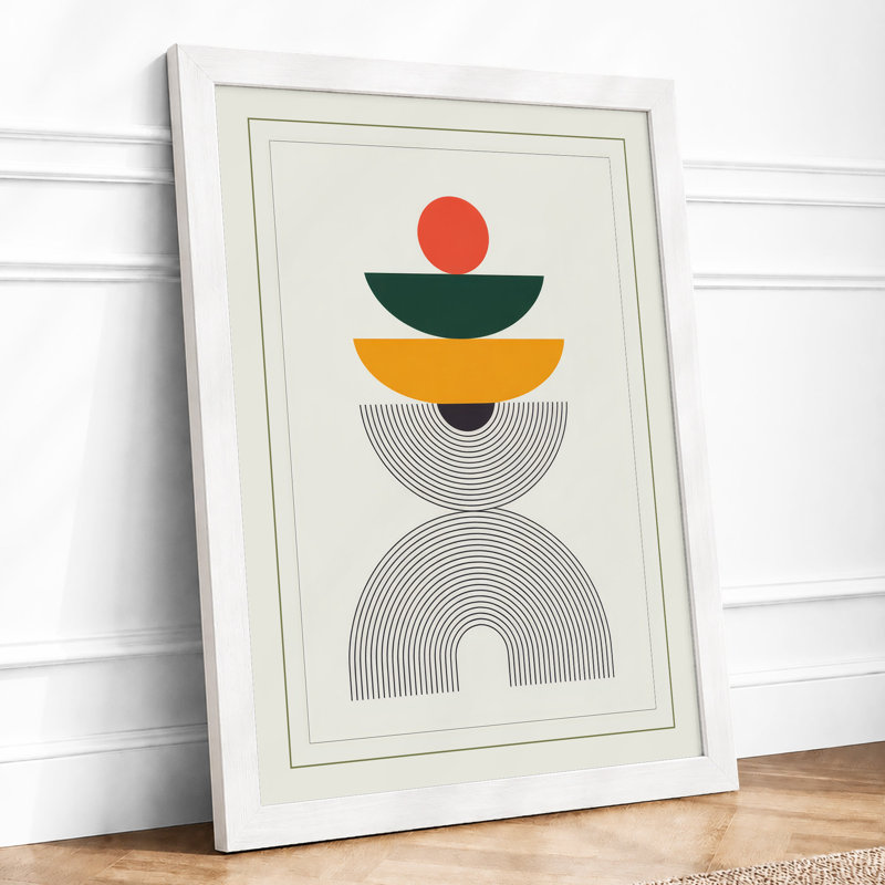 Balance Geometric - Framed Print, A1 - 84.1 x 59.4 cm, White