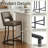 Modern Counter Height Barstools with Cutout Back, Comfy Faux Leather Kitchen Island Stool with Metal Frame, Set of 2-1080539060