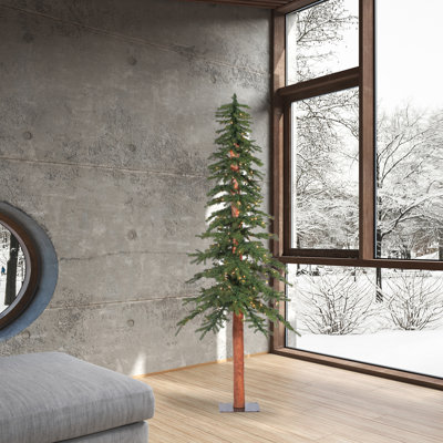 Natural Alpine 7' Lighted Cedar Christmas Tree
