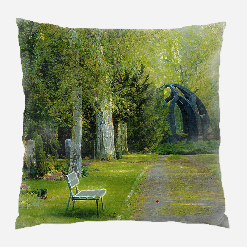 Coussin décoratif painting Breesha, Microsuède, Intérieur