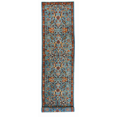 Blue and Rust Traditional Runner