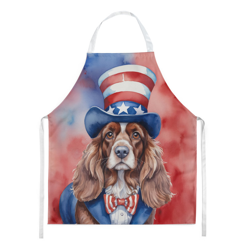 Patriotic American Apron, Brown English Cocker Spaniel