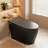 One Piece Smart Bidet Toilet in Black with Automatic Opening and Closing Seat, Warm Water Wash and Built In Dryer