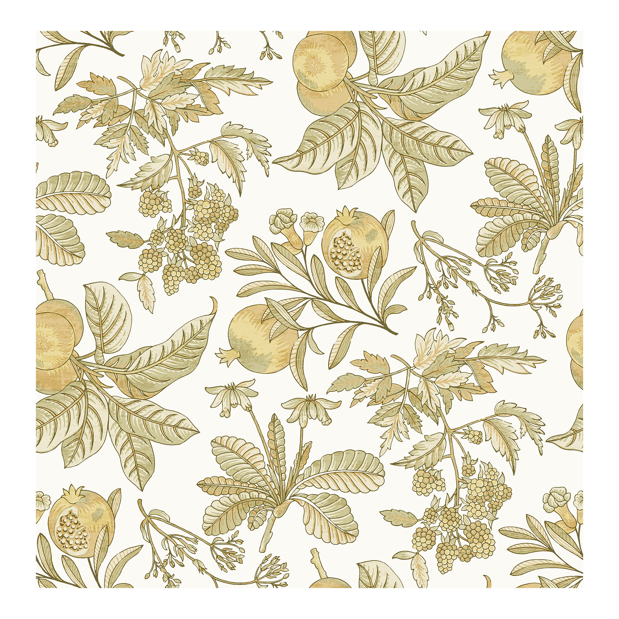 Lucier Fruit Wallpaper, Yellow