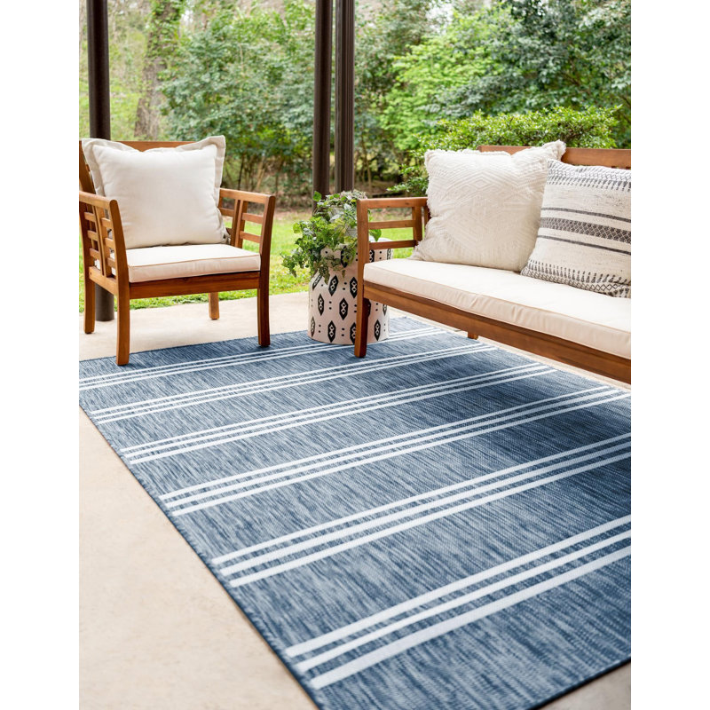 Tapis intérieur / extérieur Jill Zarin Anguilla, Rectangle 4 pi 1 po x 6 pi 1 po