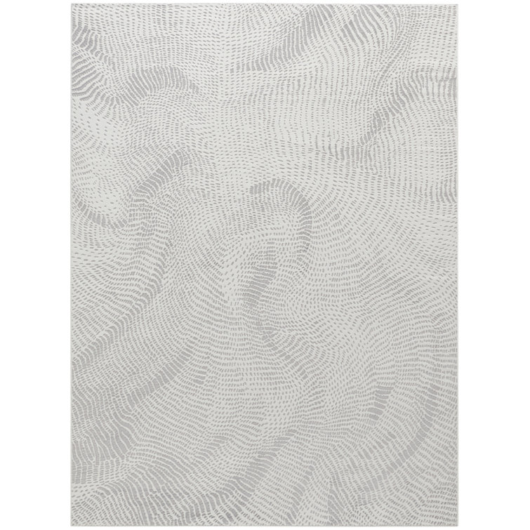 Central Park West Power Loom Polyester Abstract Area Rug in Gray