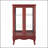 Curio Cabinet, American Retro Lighted Display with Tempered Glass Doors, Mirrored Back &amp; Adjustable Shelves | Cherry | MDF+glass-749066421