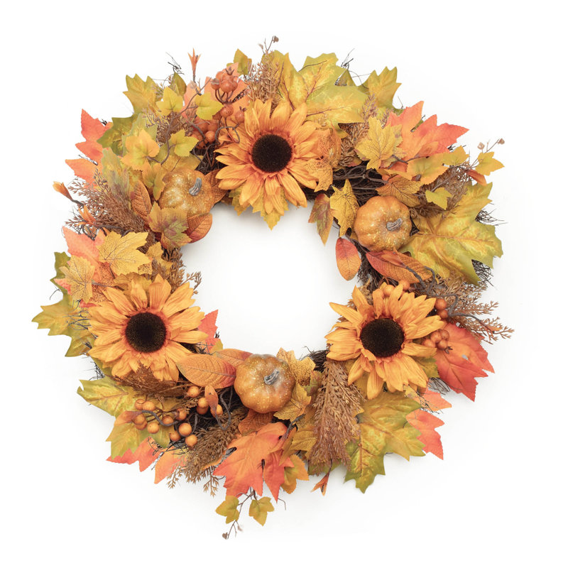 Sunflower/Pumpkin Wreath 24 in D