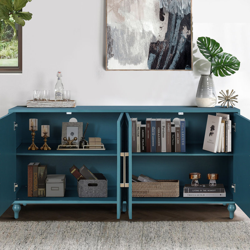 63" Large Storage Cabinet with Metal Handle