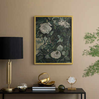 Reproduction florale rétro, impression encadrée CCLIV - bois massif