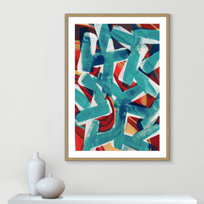 «P pièces of Blue» par Cartissi - impression encadrée