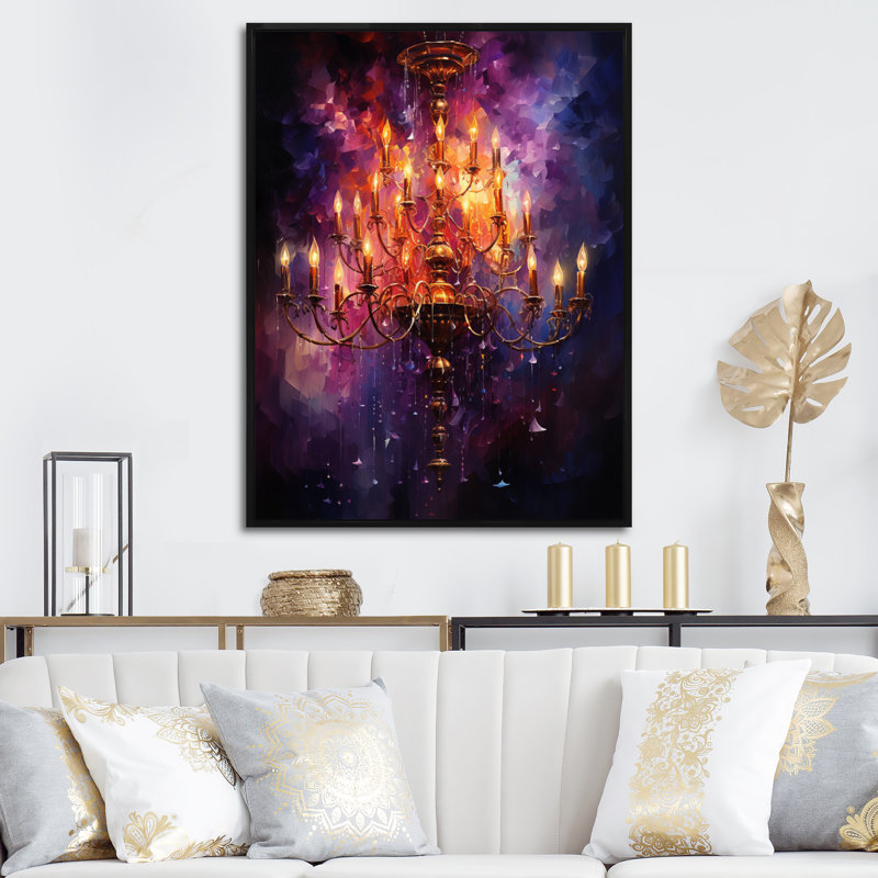 Jahnya Chandelier, Cadre flottant noir, H 20 po x l 12 po x P 1 po