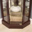 Armoire vitrée d'angle vitrée lumineuse avec tablettes réglables Armoire à vin sculptée parfaite pour la maison ou le bureau-119196378