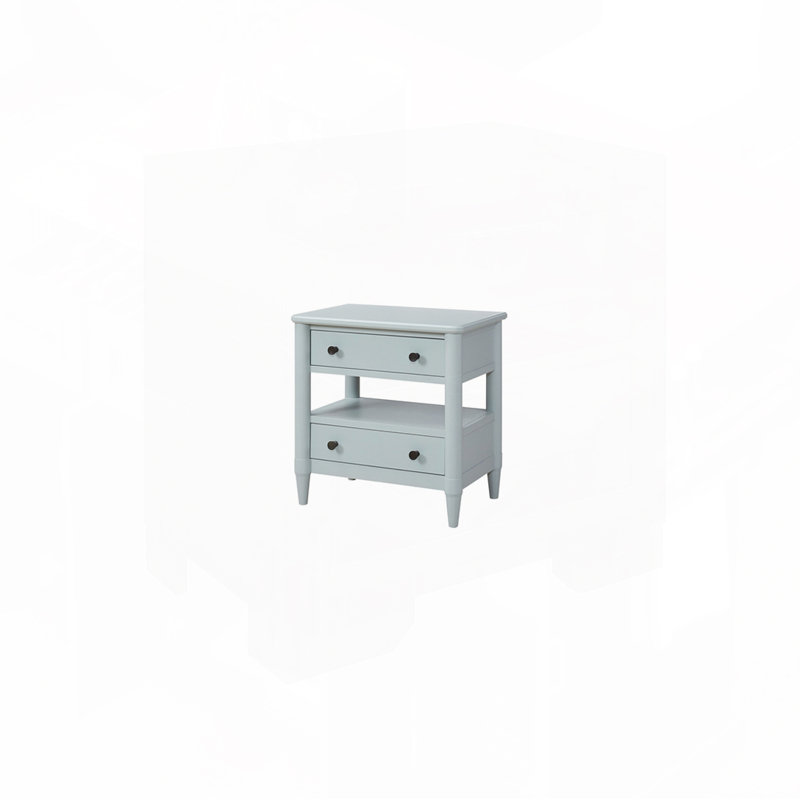 Table de chevet avec 2 tiroirs, Bleu clair