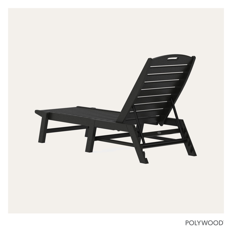 POLYWOOD Nautical Chaise, Black