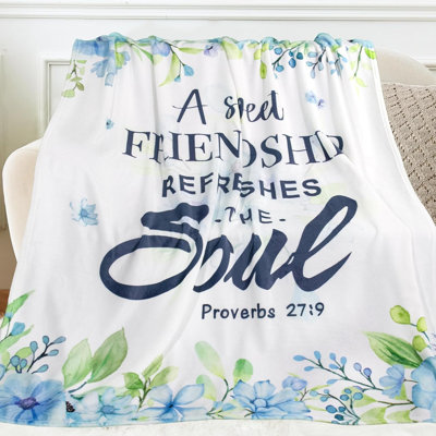 Friendship Gifts for Women Friends, Christian Birthday Gifts for Women, Religious Inspirational Spiritual Gift for Best Friend, Sweet Friendship Scripture Prayer Throw Blanket 60"X50"