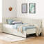 Structure de lit simple tapissier avec 2 tiroirs de rangement, canapé-lit réglable en velours, beige