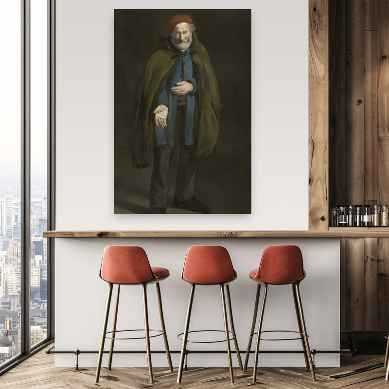 Mendiant en duffle-coat, 1865-1867, estampe d'art mural abstraite contemporaine, H 60 po x l 40 po