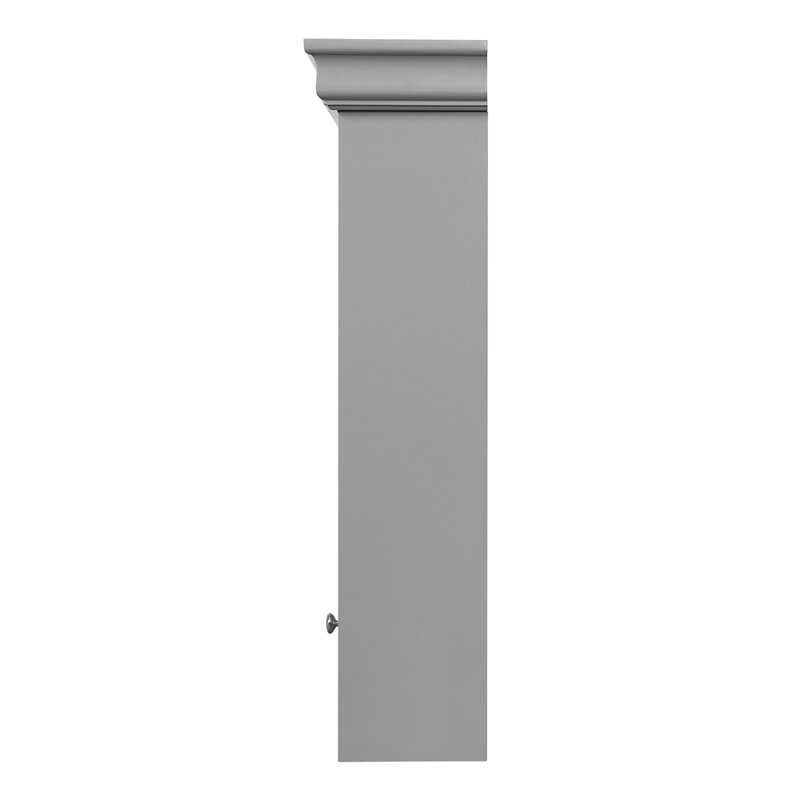 Armoire de rangement murale de 30 pouces avec porte miroir, Gris