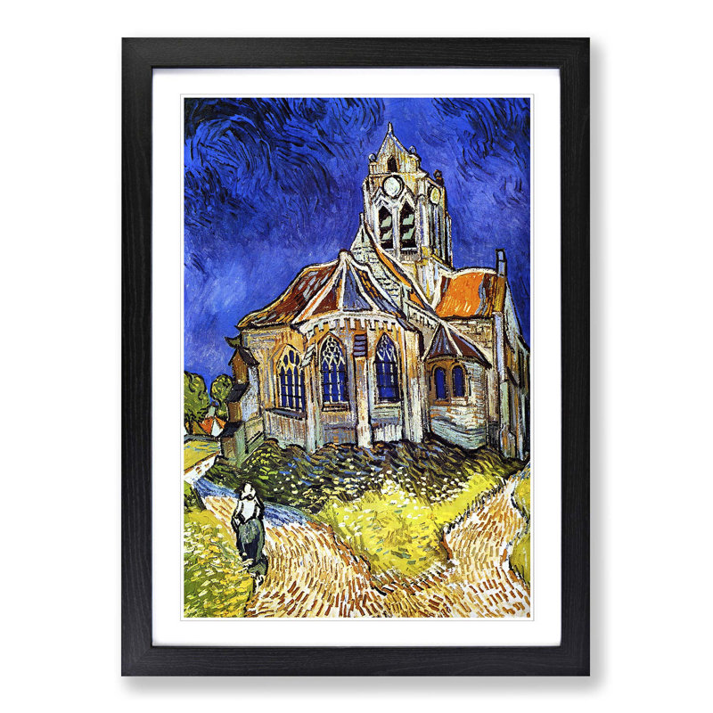 Church at Auvers by Vincent Van Gogh - Framed Print, Black