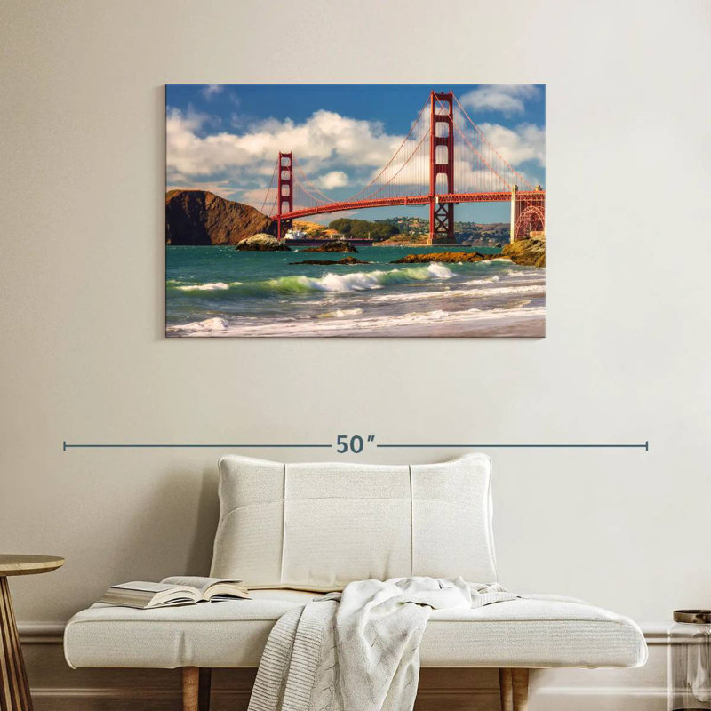 Lilie vagues au-dessous du pont Golden Gate, H 26 po x l 39 po