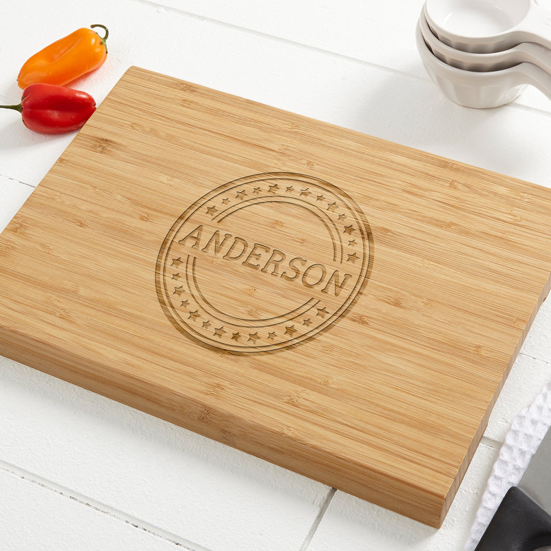 Patriotic Plaid Personalized Bamboo Cutting Board, 18" L x 14" W