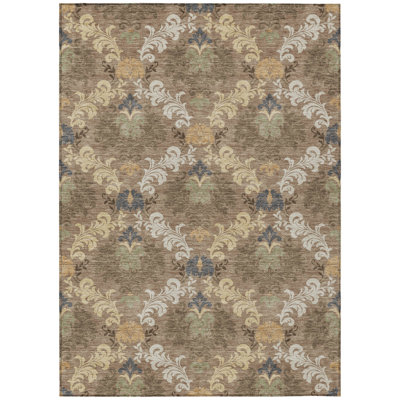 Machine Washable Indoor/Outdoor Chantille ACN2544 Damask Rug