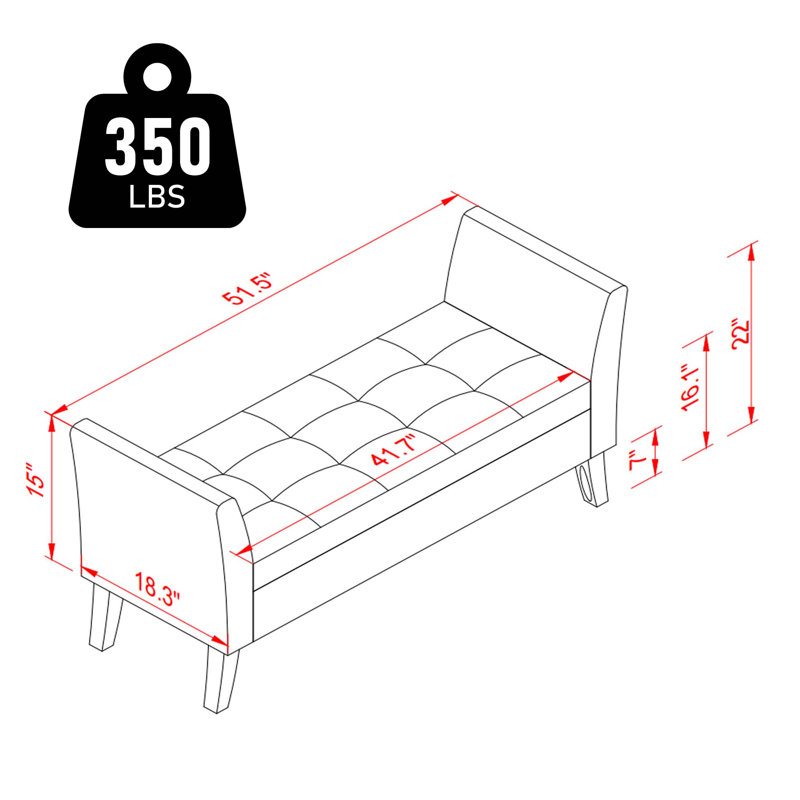 Banc de rangement Schoenbeck, Beige