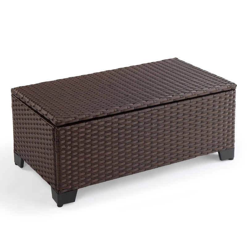Versatile Brown Wicker Storage Side Table